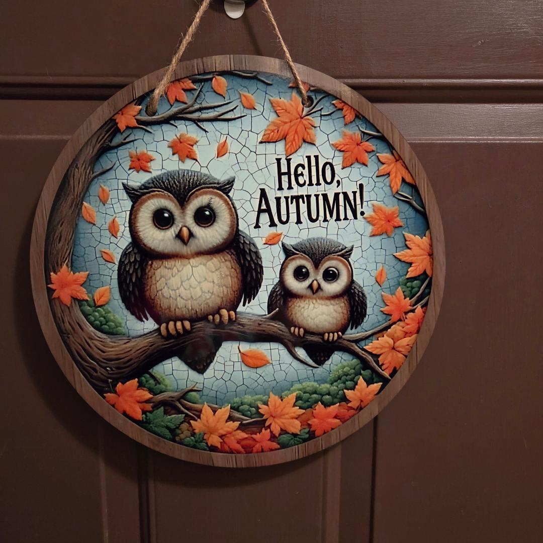 Autumn Owl Door Hanger