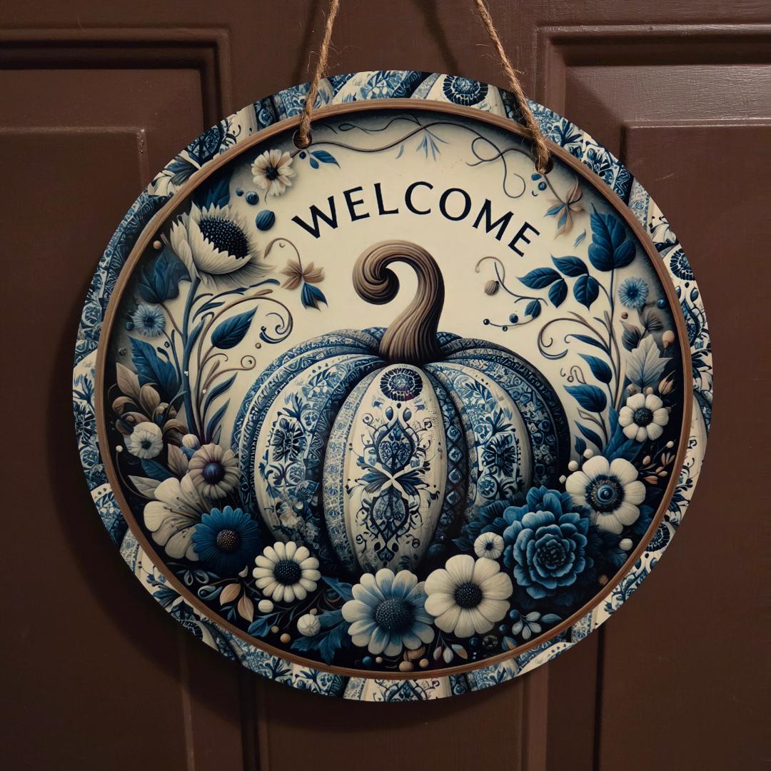Blue Pattern Pumpkin
