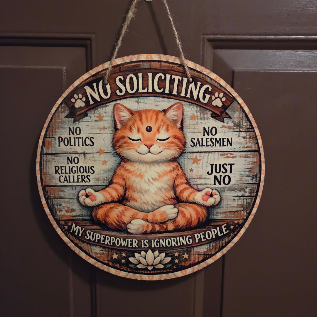No Soliciting Cat
