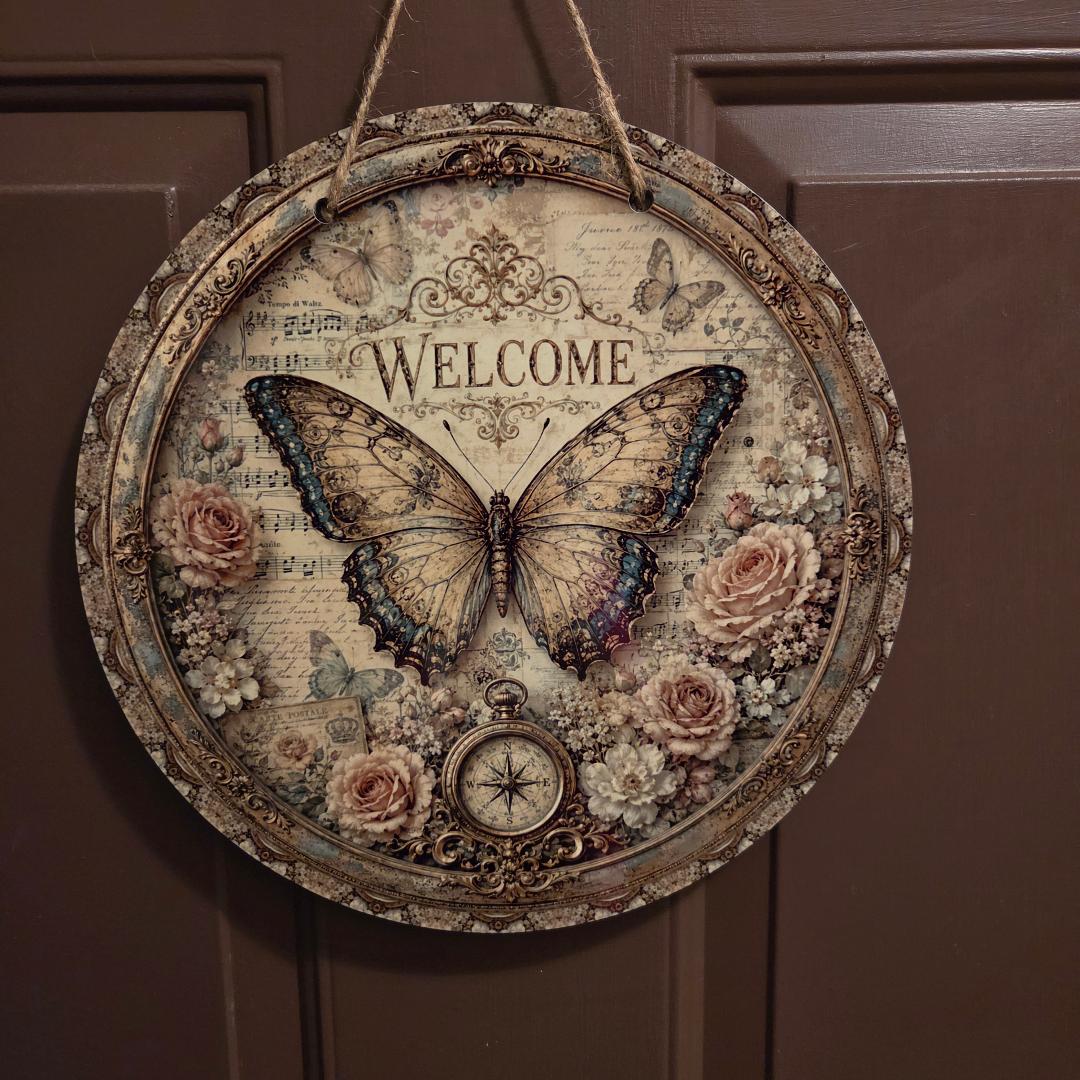 Antique Butterfly Welcome