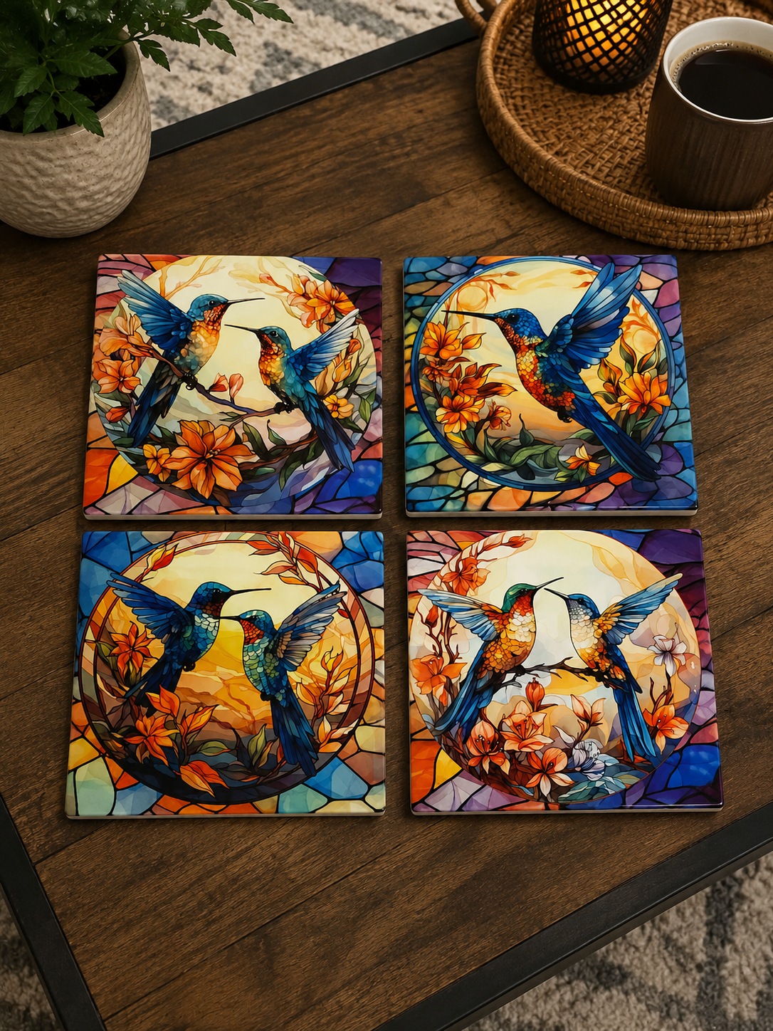 Stained Glass Hummingbird