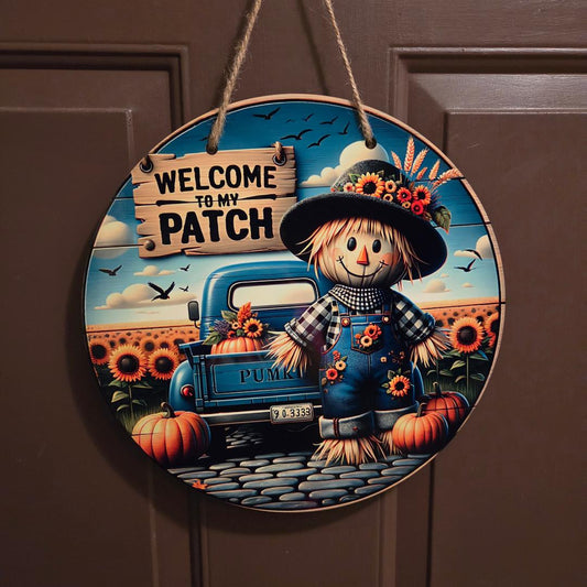 Scarecrow Patch Door Sign