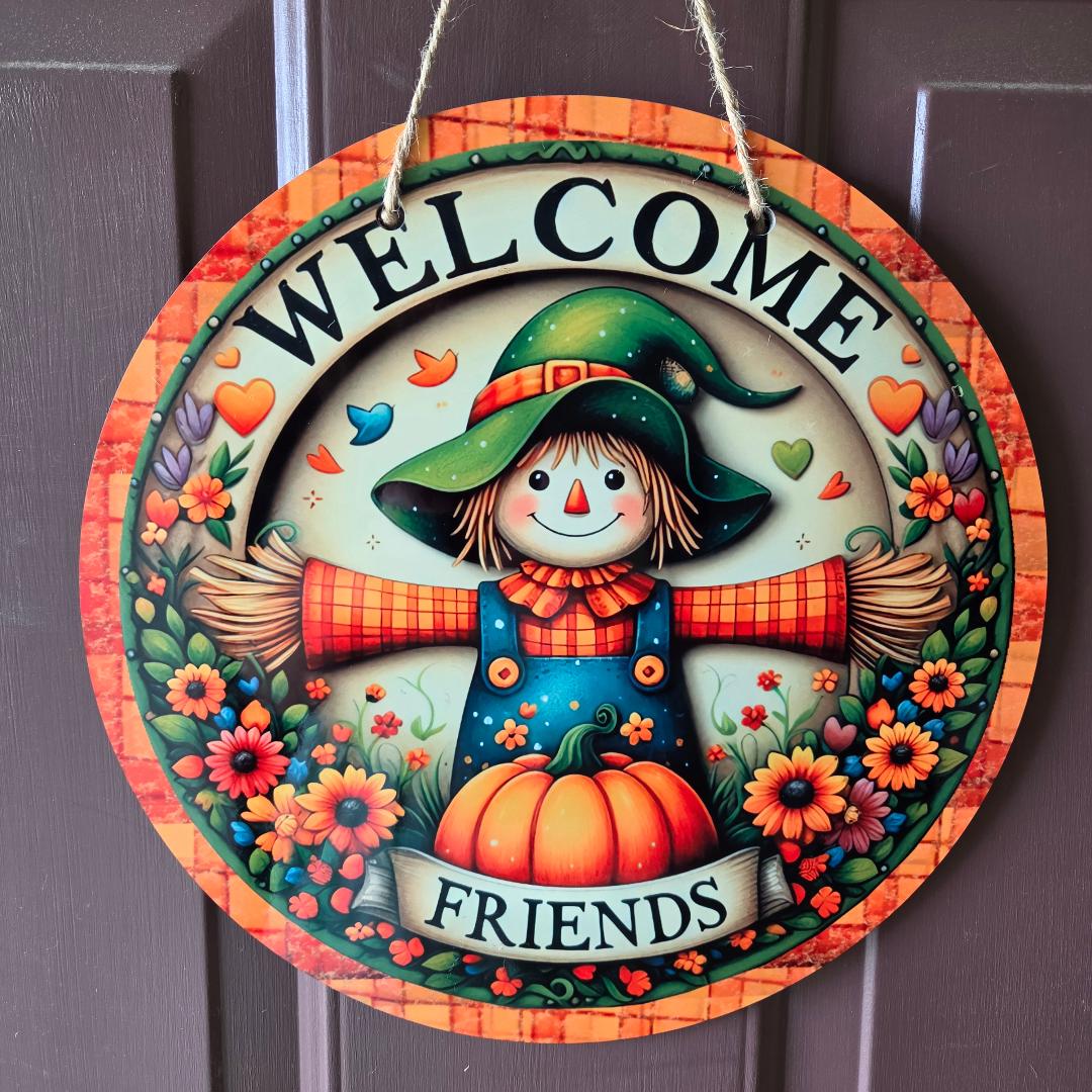Welcome Friends Fall Door Sign
